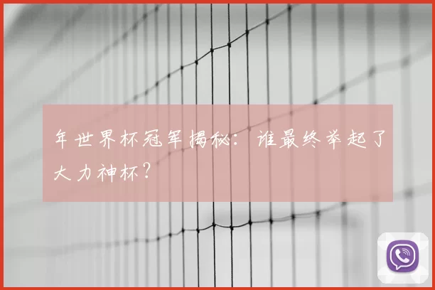 年世界杯冠军揭秘:谁最终举起了大力神杯?